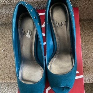Impo Suede Peacock Blue Studded shoes-New